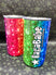 Adult Size- 'GLITTER OMBRE' insulated 20 oz LID/STRAW cup