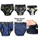 Raga-Sport underware for boys by RagaBabe come in a variety of bold prints and solid colors.