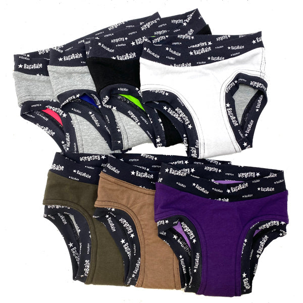 Trainer underware for children shown in solid colors by RagaBabe.